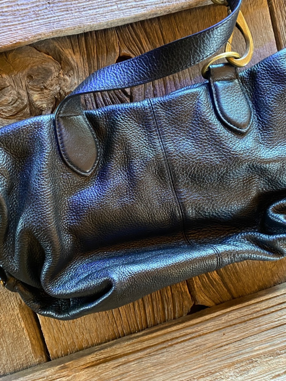DKNY Black Pebbled Leather Handbag